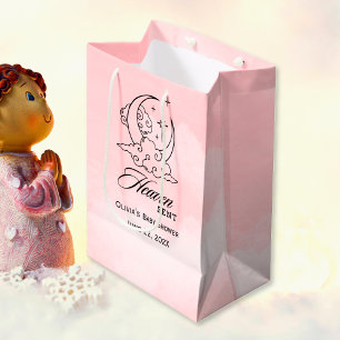 Heaven Sent Baby Dusche Rosa Moon Stars Mittlere Geschenktüte