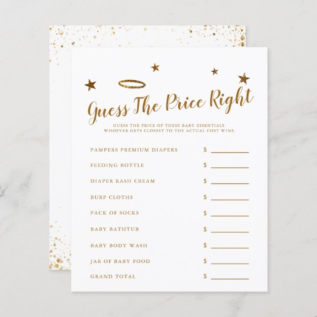 Heaven Sent Baby Dusche schätzen den Preis richtig (Vorne/Hinten)