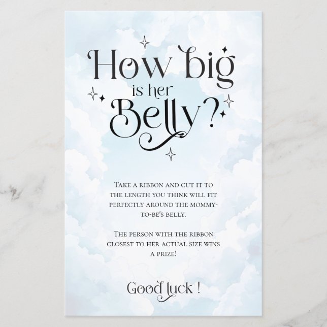 Heaven Sent Baby Showspiel Wie groß ist ihr Bauch (Vorderseite)