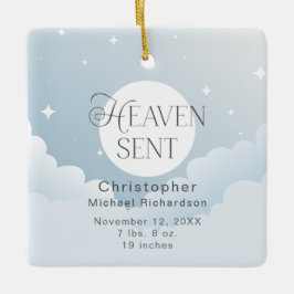 Heaven Sent Birth Stats Baby's 1. Weihnachten Keramikornament