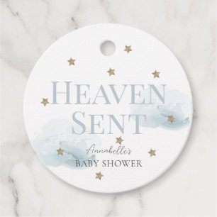 Heaven Sent Blue Cloud Boy Baby Dusche Vielen Dank Geschenkanhänger