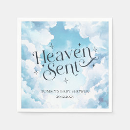 Heaven Sent Blue Clouds Individuelle Name Baby Dus Serviette