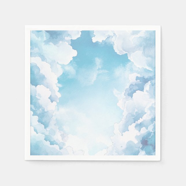 Heaven Sent Blue Sky Clouds Baby Dusche Serviette (Vorderseite)
