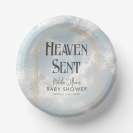 Heaven Sent Clouds Sky Boho Arch Baby Dusche Pappteller