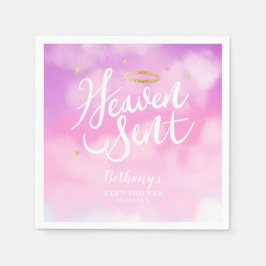 Heaven Sent Elegant Baby Dusche Rosa Serviette