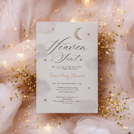 Heaven sent gender neutral moon stars Invitation Einladung
