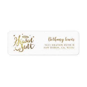 Heaven Sent Gold White Baby Dusche Rücksendeadres