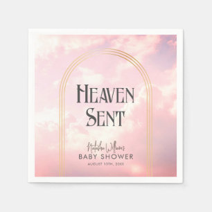 Heaven Sent Pastel Pink Wolken Sky Baby Dusche Serviette