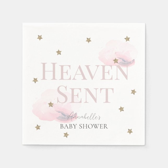 Heaven Sent Pink Girl Baby Dusche Serviette (Vorderseite)