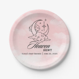 Heaven Sent Pink Moon Stars Kinderdusche Pappteller