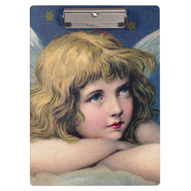 Heavenly angel daydreaming on a cloud in the sky klemmbrett (Vorderseite)