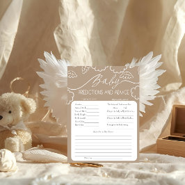 Heavenly Beige Baby Predictions & Advice Card Einladung