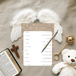 Heavenly Beige Biblical Baby Names Match-Up   Einladung