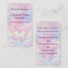Heavenly Butterfly Memorial Prayer Card Mitteilungskarte