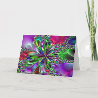 Heavenly Fractal Ribbons Thank you Card Dankeskarte
