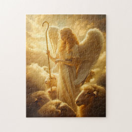 Heavenly Serenity Female Angel with Sheep and Shep Puzzle