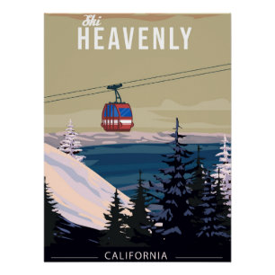 Heavenly Ski Travel Resortposter vintage Poster