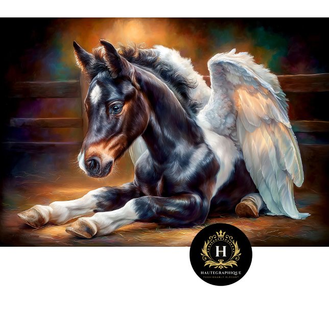 Heavenly Winged Black Foal Angel Decoupage Seidenpapier (Von Creator hochgeladen)