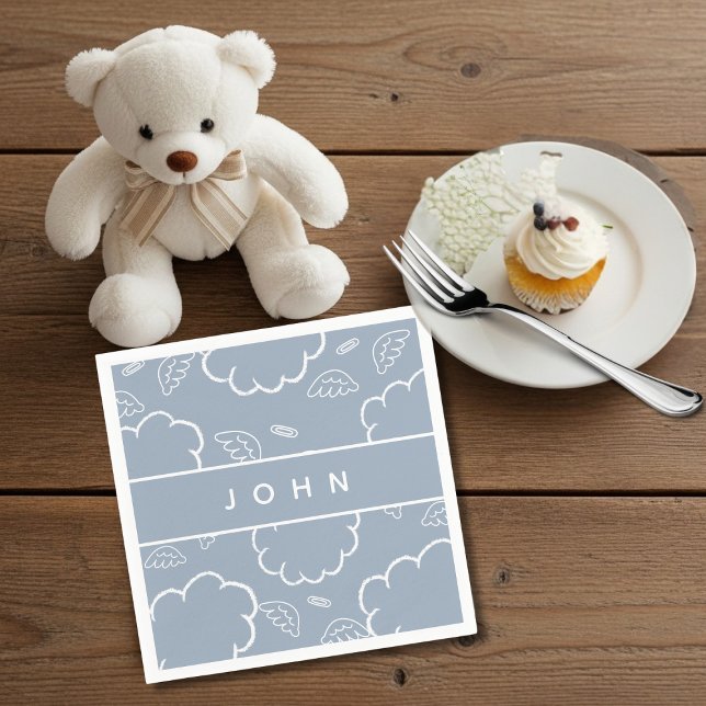  HeavenlyPersonalized Name Angel Halo Cloud Blue   Serviette (HeavenlyPersonalized Name Angel Halo Cloud Blue)