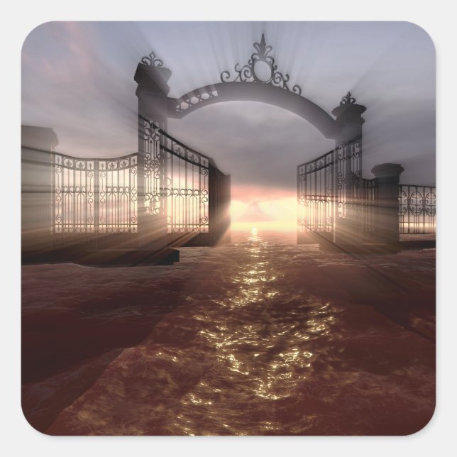 Heavens Gate Quadratischer Aufkleber (Vorderseite)