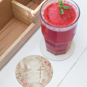 Heaveny Blush & Gold Quince, kundenspezifisch Rechteckiger Pappuntersetzer