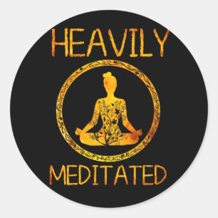 Heaviated - Funny Meditation & Yoga Geschenk Runder Aufkleber