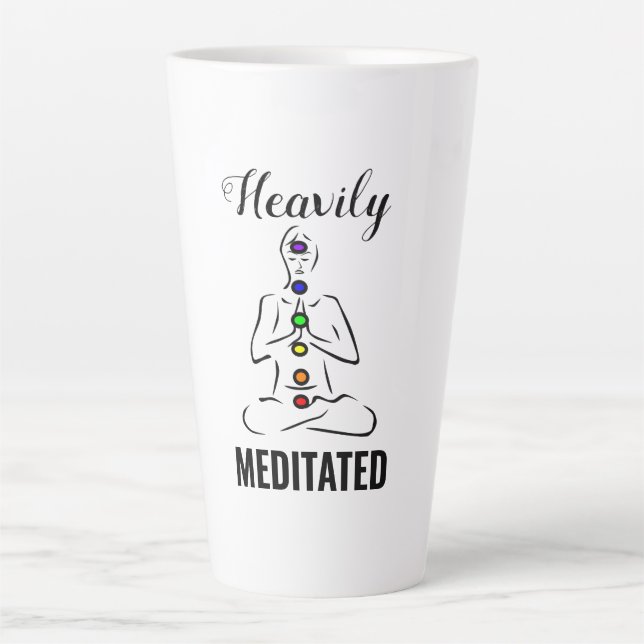 Heaviläre Meditation Chakra Meditation Latte Tasse (Vorderseite)
