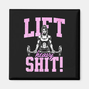 Heavy 1 Funny Gym Workout T-Shirt Powerlift Hu Magnet