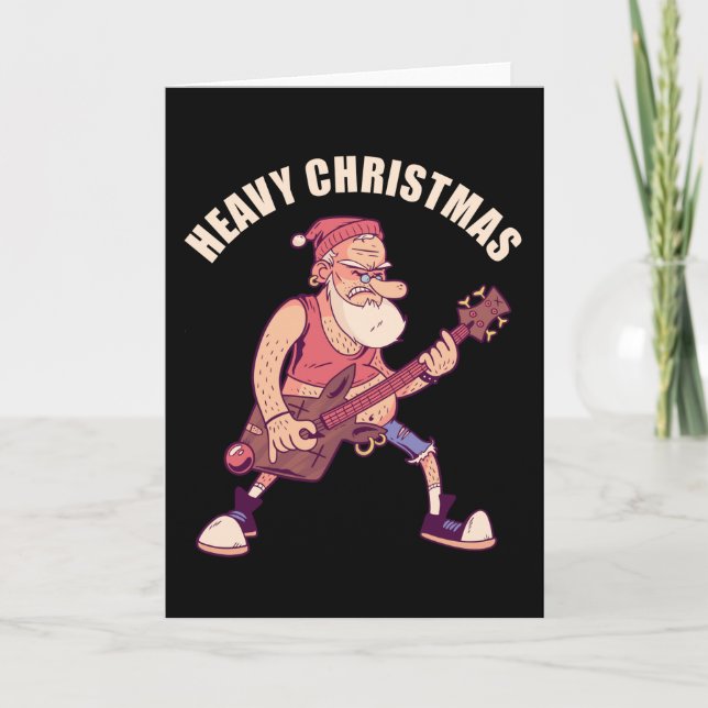 Heavy Christmas Rock Santa Karte (Vorderseite)