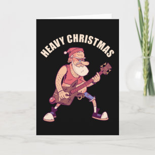 Heavy Christmas Rock Santa Karte