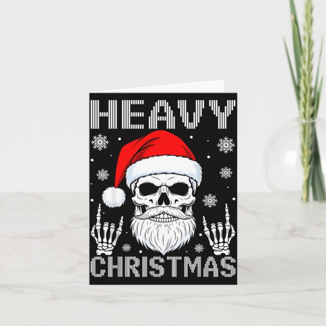 Heavy Christmas Skull Fans Rock Music Winter Holid Karte (Vorderseite)