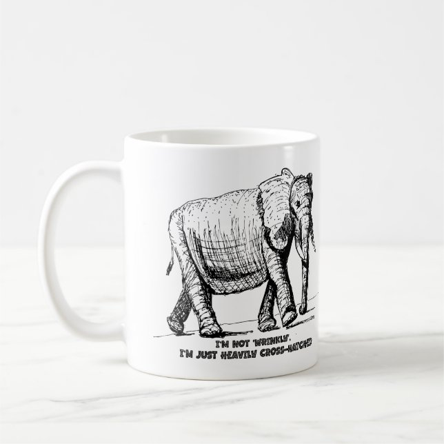 Heavy Cross-Hatched Elephant Kaffeetasse (Links)