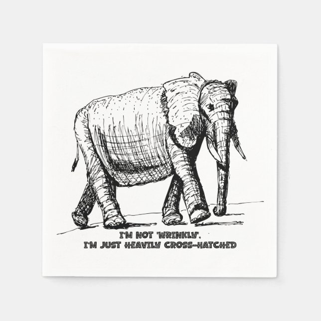 Heavy Cross-Hatched Elephant Serviette (Vorderseite)