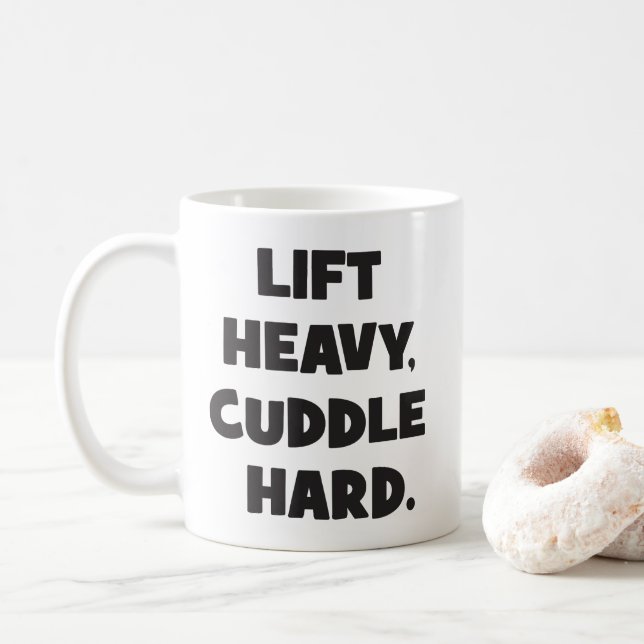 Heavy, Cuddle Hard - Funny Novelout Workout Kaffeetasse (Mit Donut)