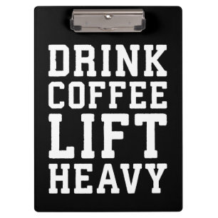 Heavy, Drink Coffee - Funny Gym Motivierend Klemmbrett