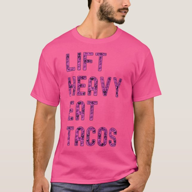 Heavy Eat Tacos Funny Workout Gym Weichteil T-Shirt (Vorderseite)