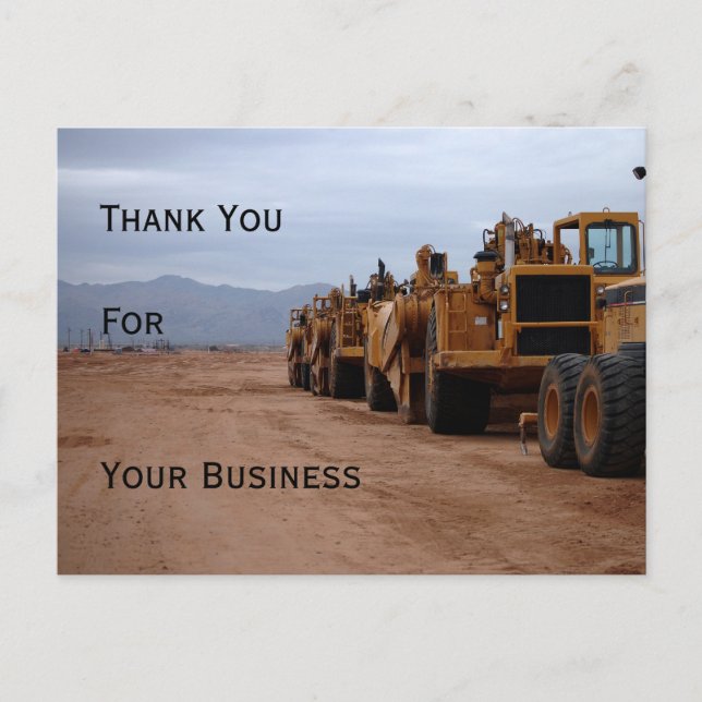 Heavy Equipment Vielen Dank Postcard Postkarte (Vorderseite)