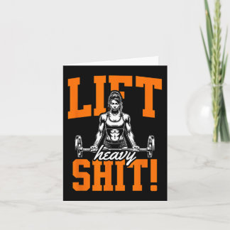 Heavy Funny Gym Workout T-Shirt Powerfting Humor Karte