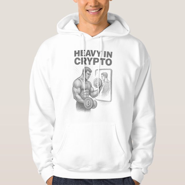 Heavy In Crypto Bitcoin Crypto Händler Skizze Hoodie (Vorderseite)