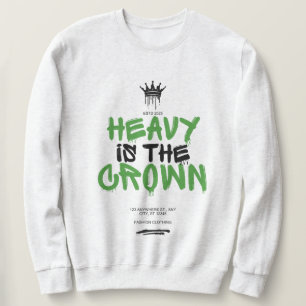 "Heavy Is the Crown" Schwarzes Männer-Grafiksweats Sweatshirt