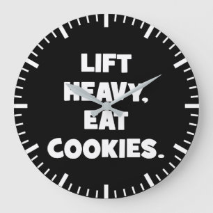 Heavy Lift, esst Cookies - Funny - Neuheit Workout Große Wanduhr