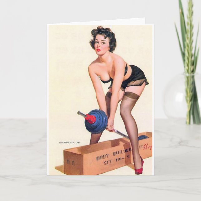 Heavy Lifting Pin Up wird zu Karte (Vorderseite)