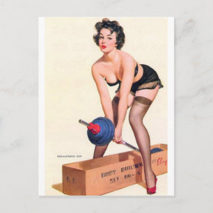 Heavy Lifting Pin Up wird zu Postkarte