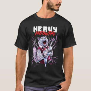 Heavy Meowtal Cat Playing Metal Gitarre Funny Shir T-Shirt