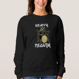 Heavy Meowtal Funny Death Metal Halloween Zombie C Sweatshirt