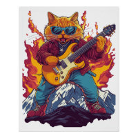 Heavy Meowtal – Rocking Cat Grafik T-Shirt für Mus