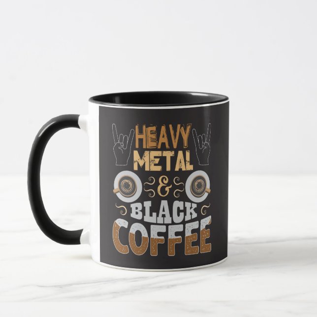 Heavy Metal Black Coffee Funny Gift Tasse (Links)