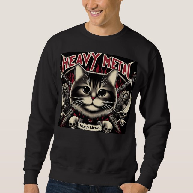 Heavy Metal Cat Sweatshirt (Vorderseite)