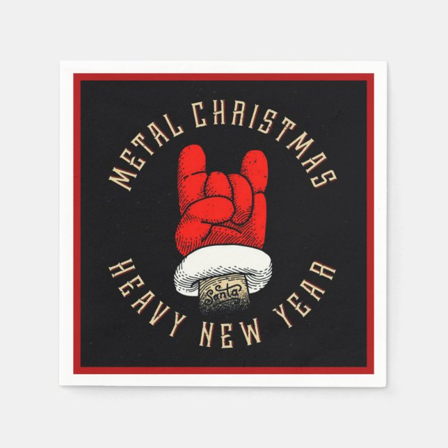 Heavy Metal Christmas Napkins Serviette (Vorderseite)