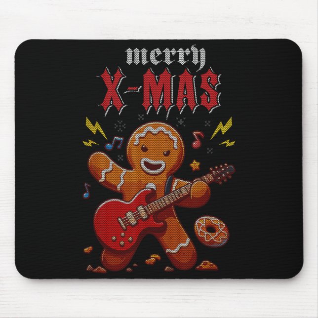 Heavy Metal Christmas Sleigher Hail Santa Claus Ro Mousepad (Vorne)